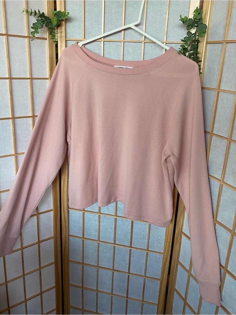 Double Zero Blush Pink Boatneck Long-Sleeve Top